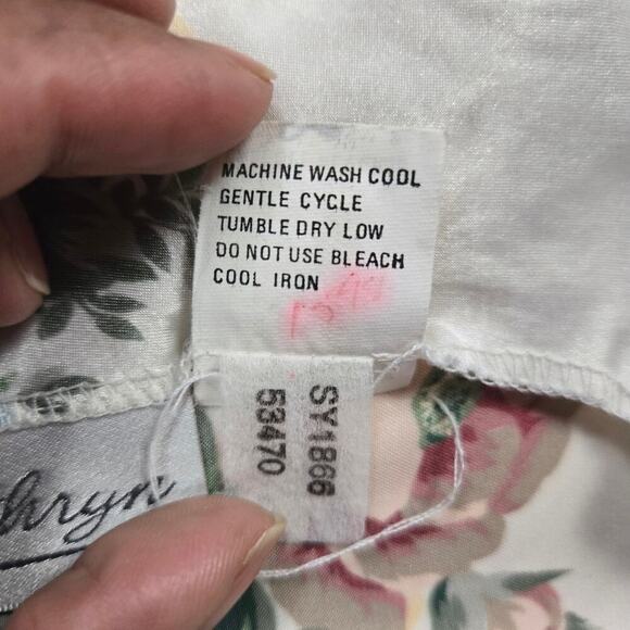 Vintage Kathryn Womens Floral Satin Cami Top Size L Coquette Cottage Boho Fairy - Picture 6 of 8